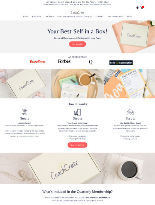 Minimal subscription website template